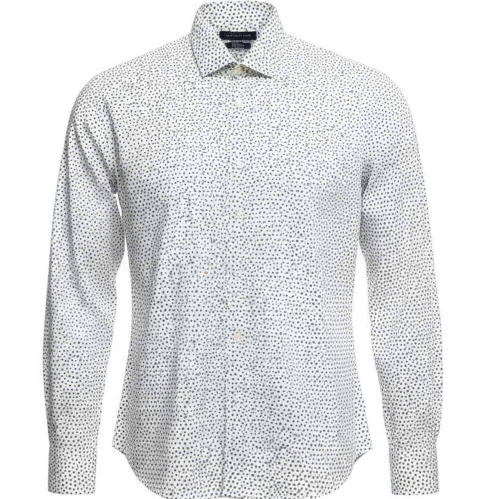 Tommy Hilfiger THFlex Cool Athletic Fit Shirt Men’s Large White Blue Paisley